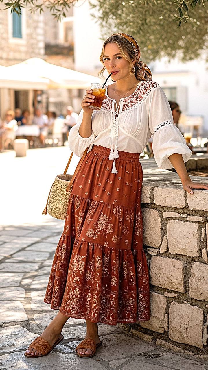 آموزش دوخت دامن چیندار طبقه‌ای ( بدون الگو)